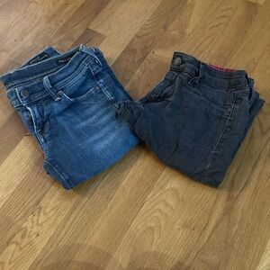Women's Blue and Black Jeans